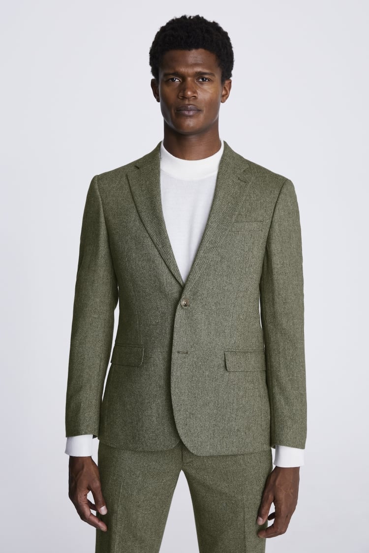 Slim Fit Sage Tweed Suit