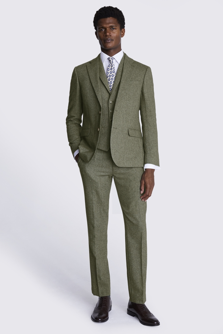 Slim Fit Sage Tweed Jacket