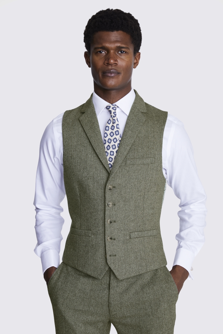 Slim Fit Sage Tweed Suit