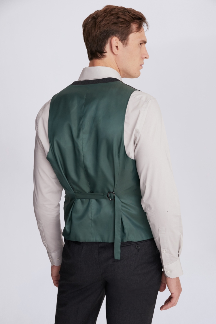 Regular Fit Charcoal Twill Waistcoat