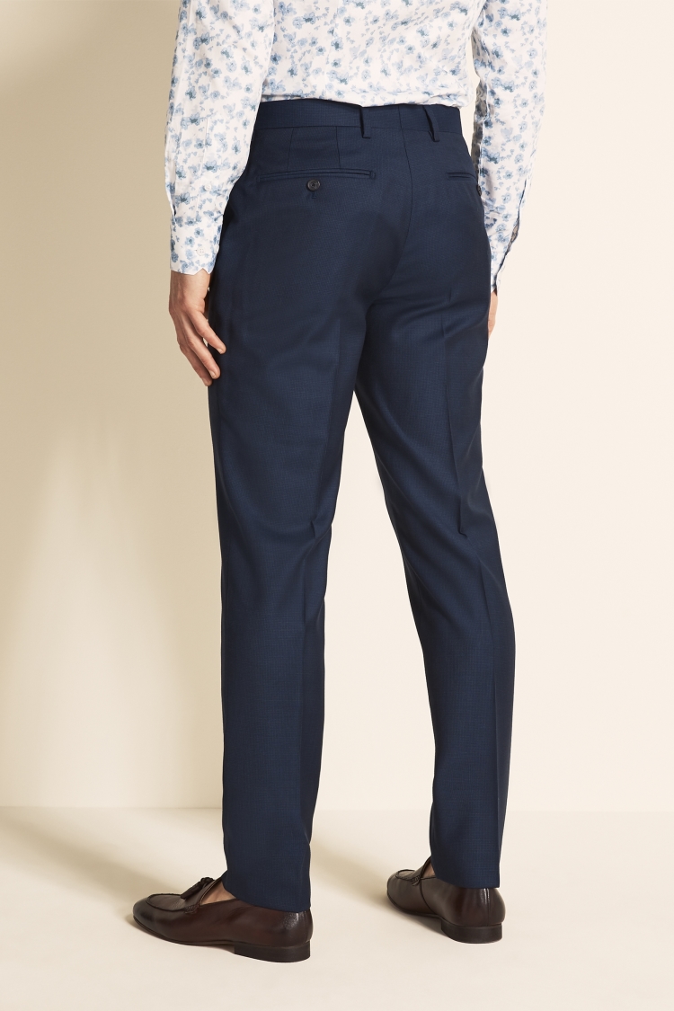 Tailored Fit Navy Semi Plain Trousers | Buy Online at Moss