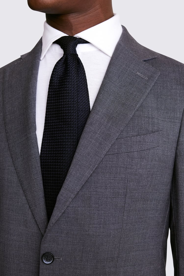 Tailored Fit Grey Twill Suit