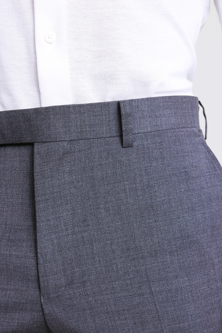 Tailored Fit Grey Twill Trousers