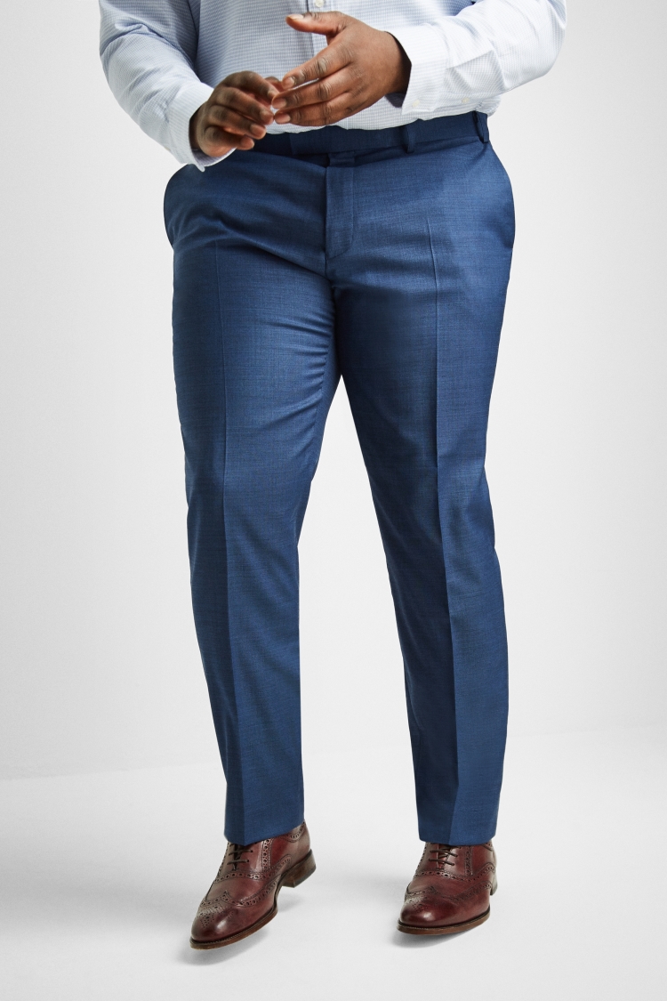 Tailored Fit Blue Sharkskin Pants