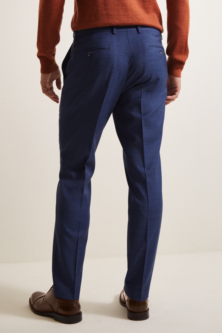 Tailored Fit Blue Sharkskin Trousers