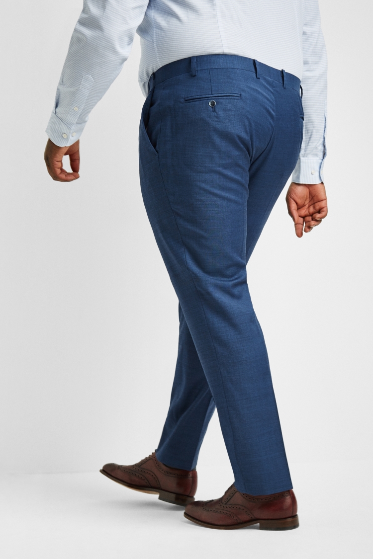 Tailored Fit Blue Sharkskin Trousers