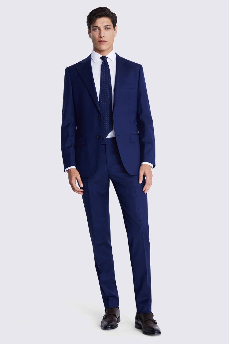 Tailored Fit Navy Twill Suit