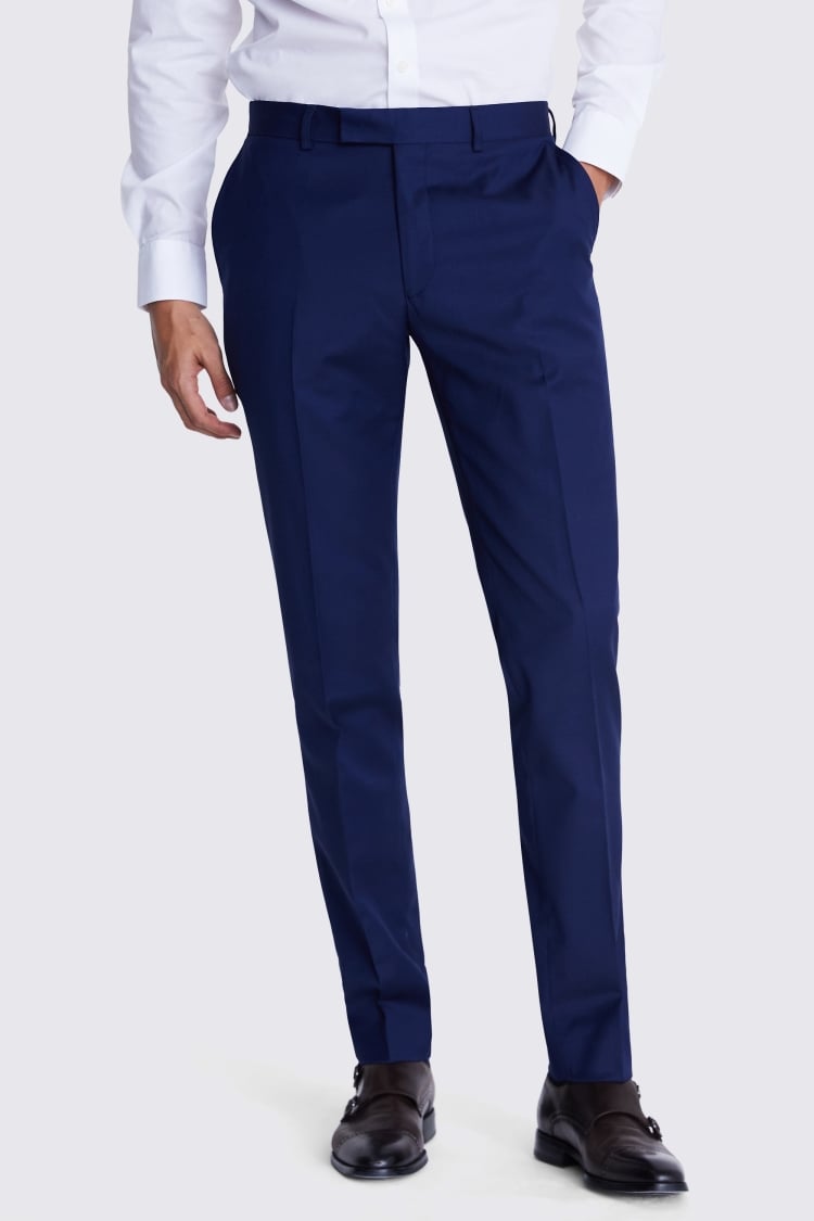 Tailored Fit Navy Twill Trousers