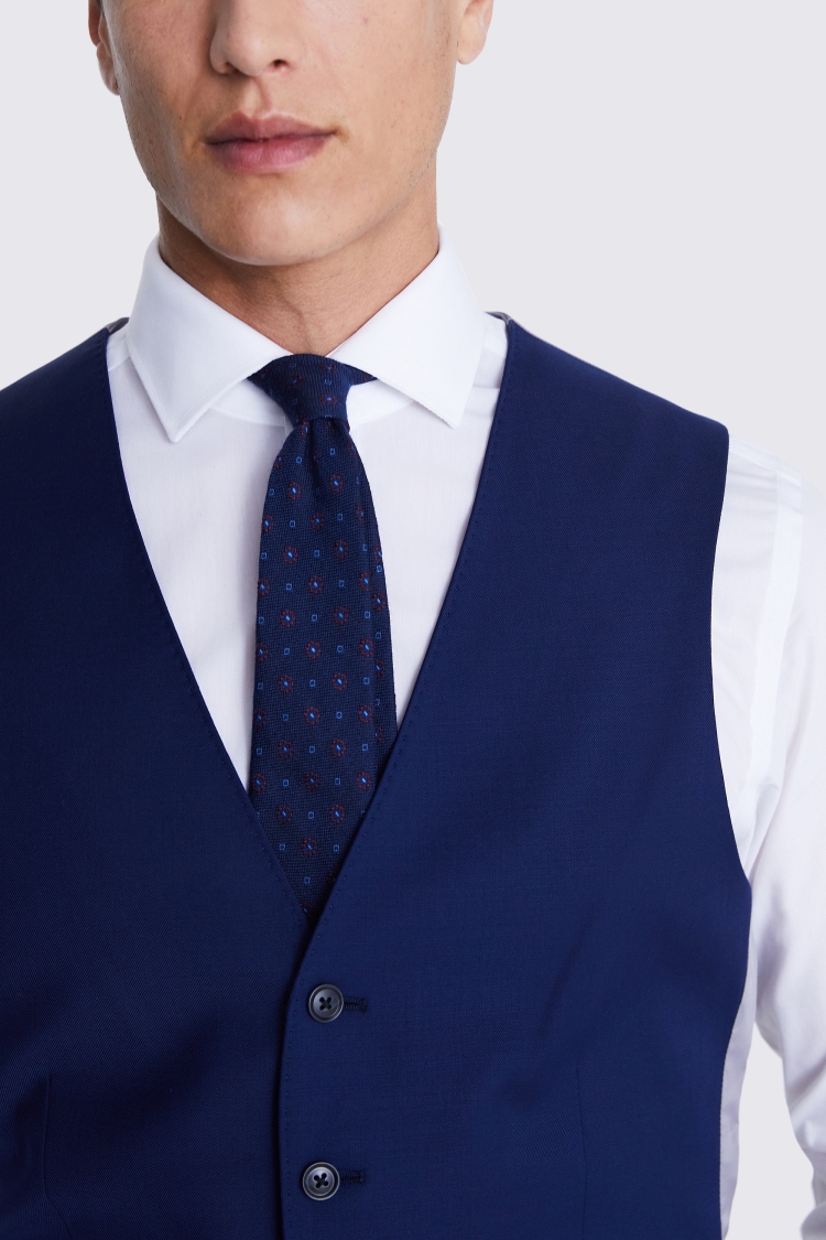 Tailored Fit Navy Twill Vest