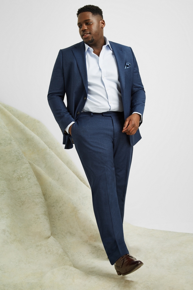 Tailored Fit Blue Houndstooth Suit