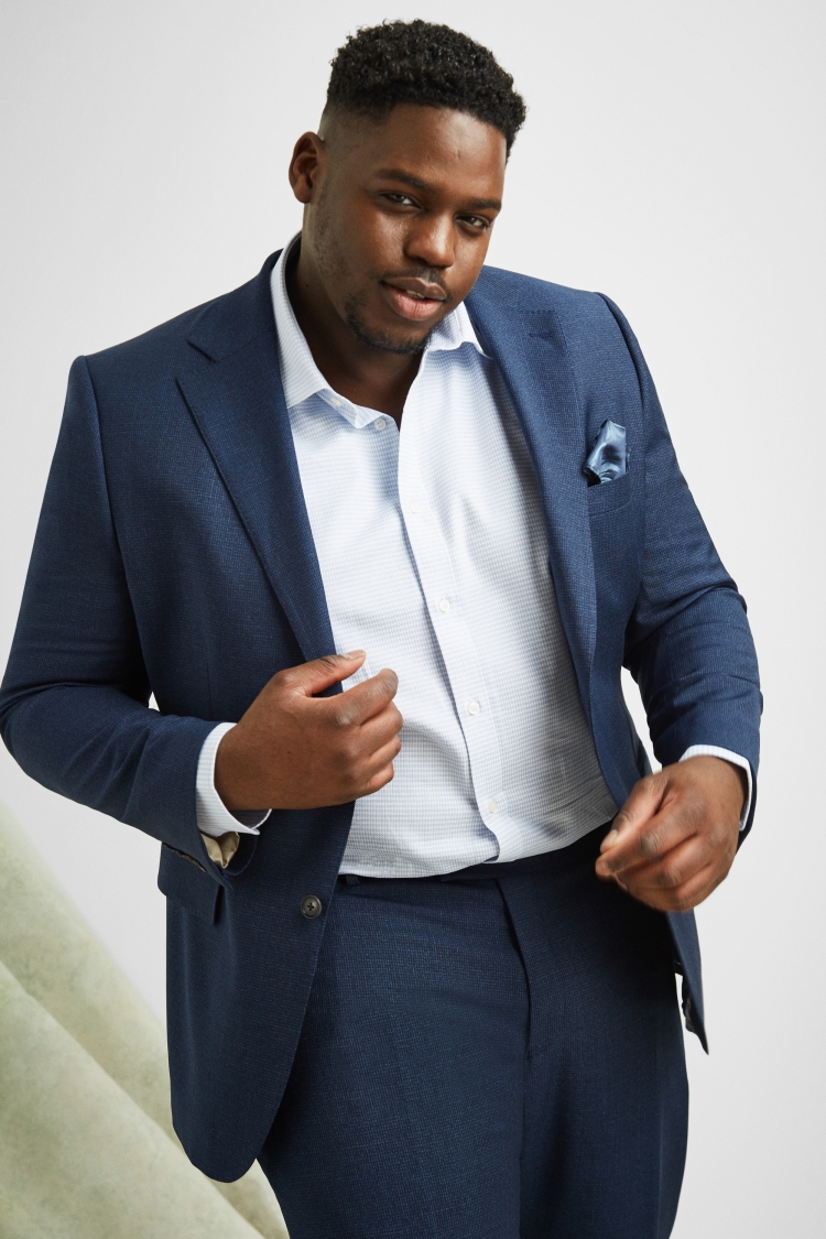 Tailored Fit Blue Houndstooth Suit