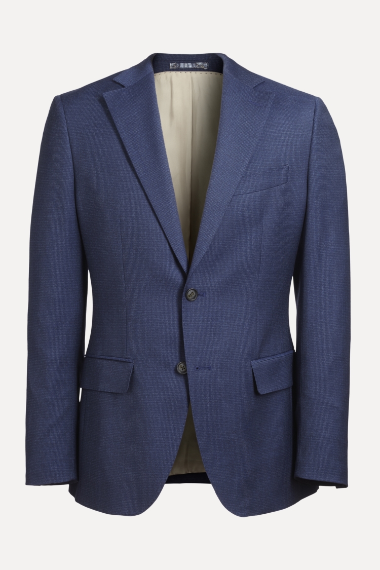 Tailored Fit Blue Houndstooth Suit