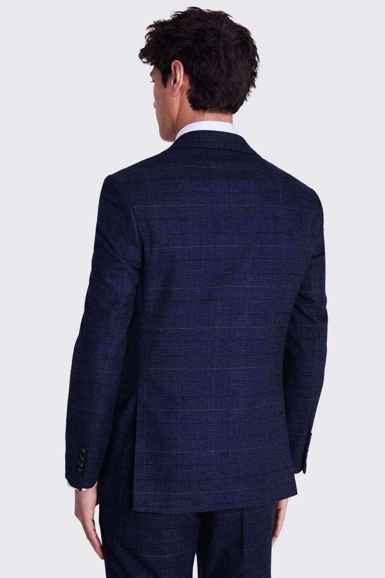 Tailored Fit Navy Black Check Jacket | Buy Online at Moss