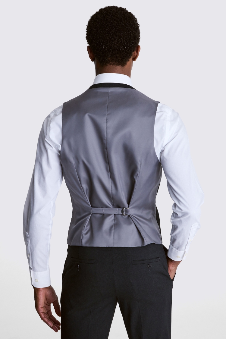 Slim Fit Charcoal Stretch Vest
