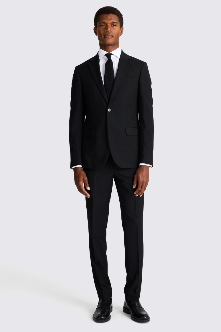 Tailored Fit Black Stretch Jacket | Buy Online at Moss