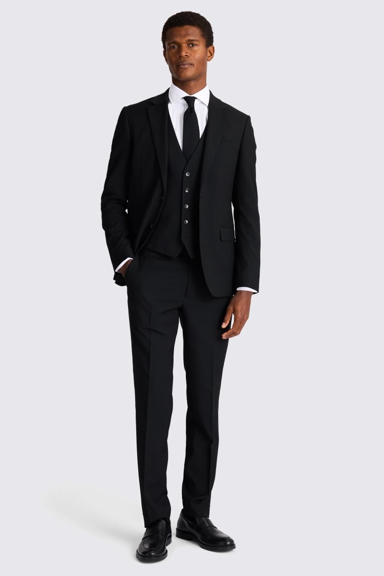 Slim Fit Black Stretch Suit