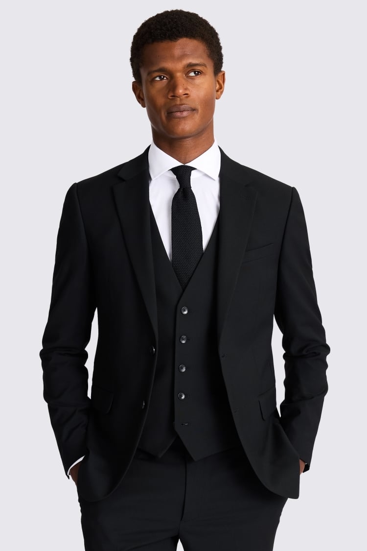 Slim Fit Black Stretch Jacket