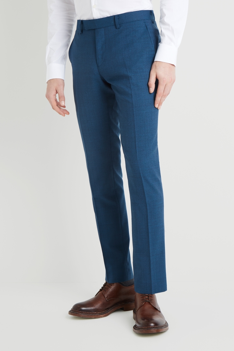 DKNY Slim Fit Teal Jaspe Trousers