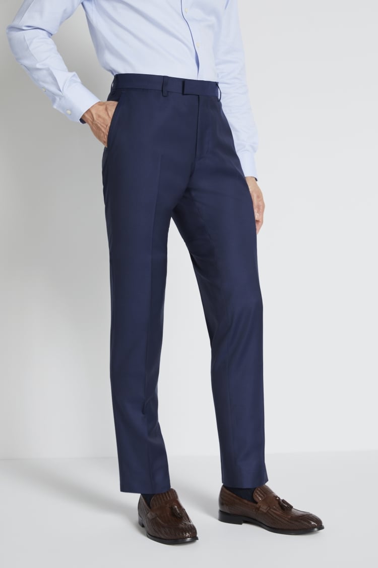 Italian Tailored Fit Navy Twill Trousers