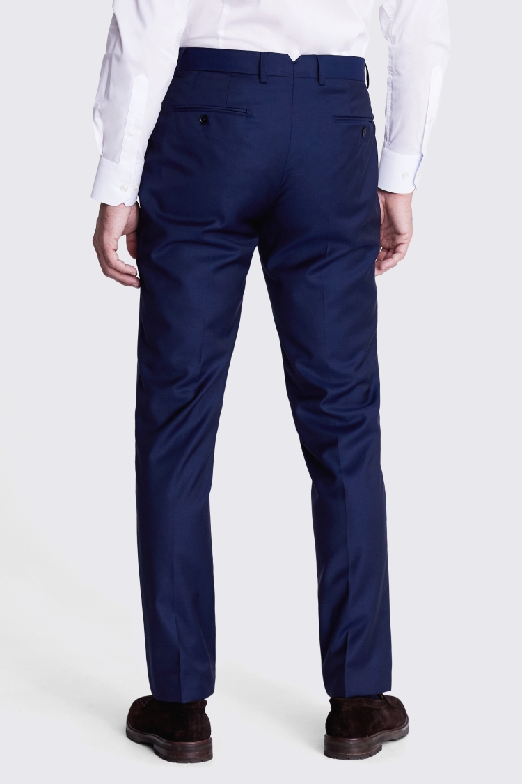 Italian Tailored Fit Navy Twill Trousers | Buy Online at Moss