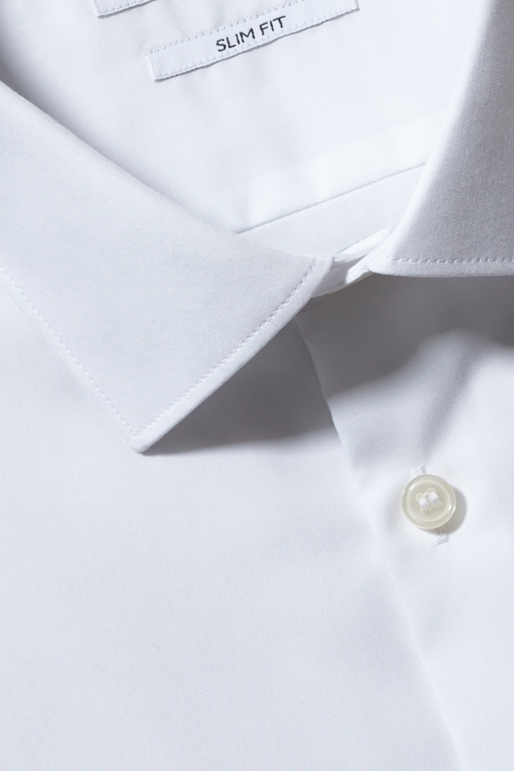French Connection Slim Fit White Single Cuff Shirt