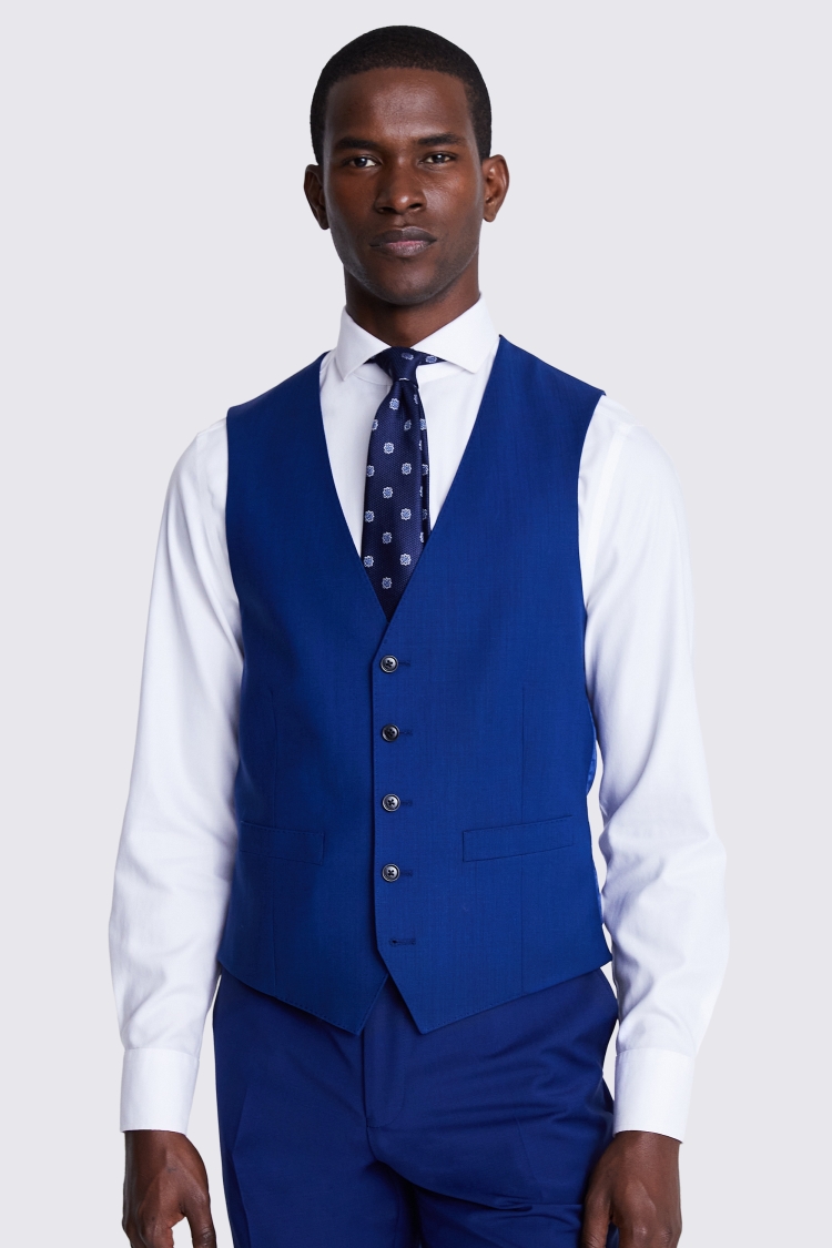 White suit with on sale royal blue vest