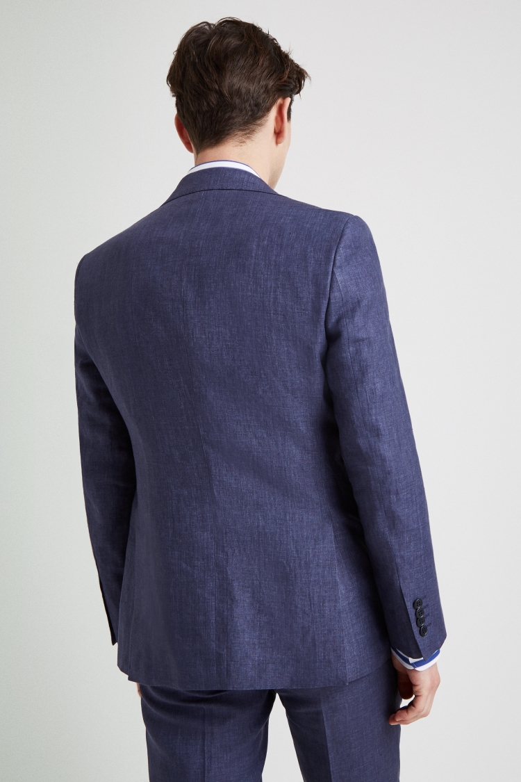 Tailored Fit Indigo Lightweight Linen Jacket