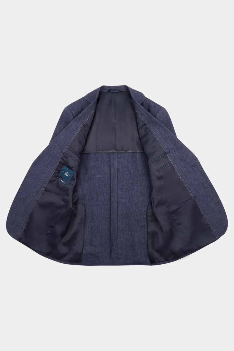 Tailored Fit Indigo Lightweight Linen Jacket