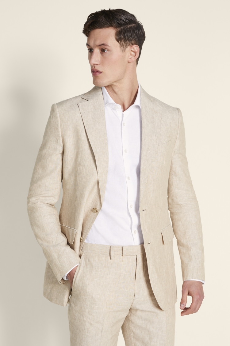 Tailored Fit Stone Linen Jacket