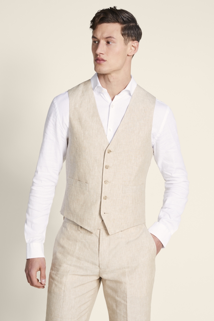 Tailored Fit Stone Linen Jacket