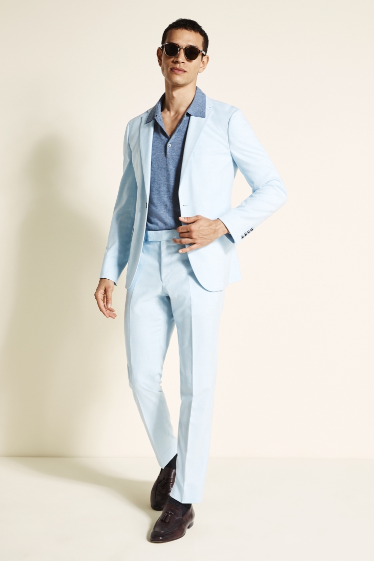 Slim Fit Sky Blue Jacket