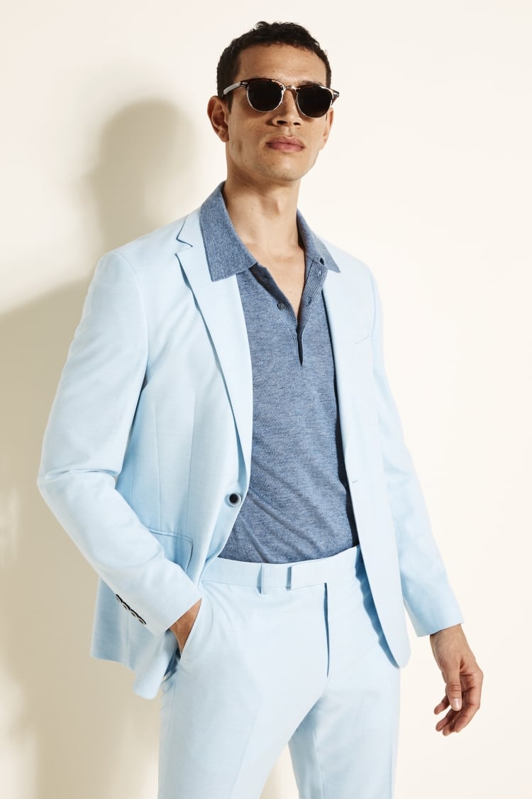 Slim Fit Sky Blue Jacket