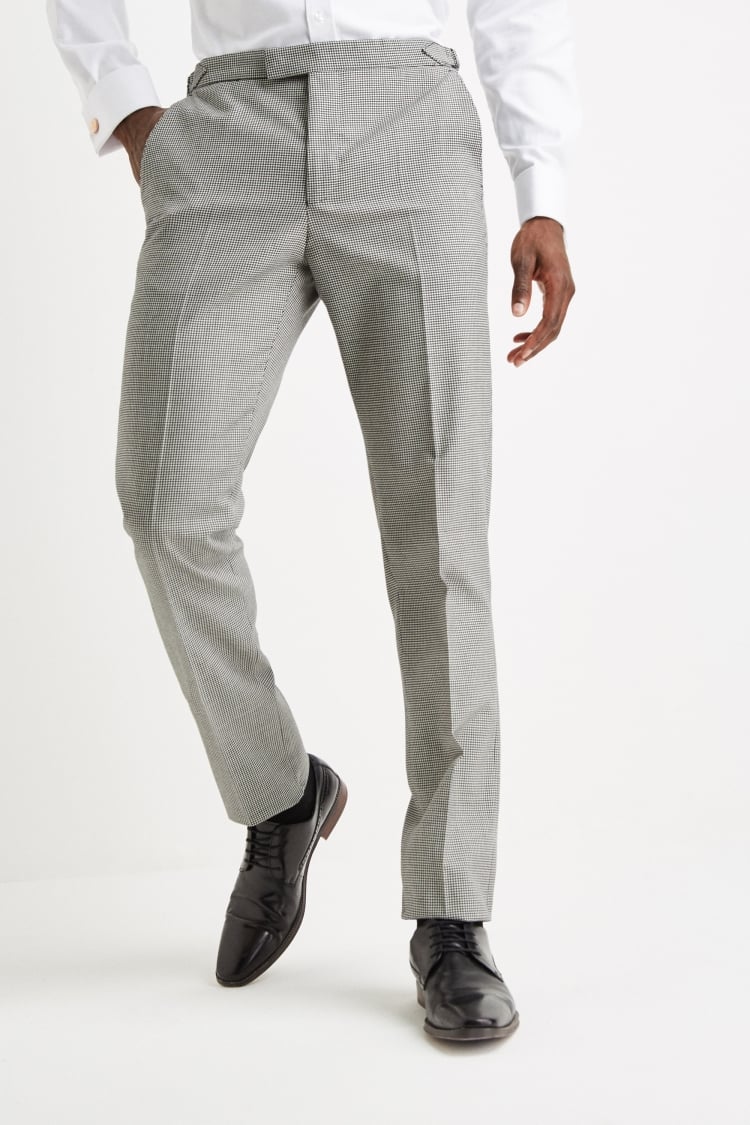 Tailored Fit Houndstooth Trousers