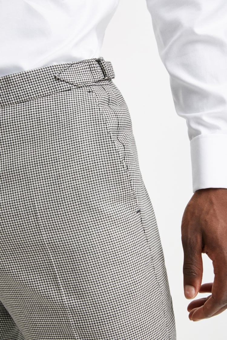 Flannel Trousers - Grey Dogtooth