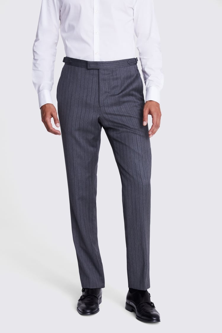 Tailored Fit Grey Stripe Pants 