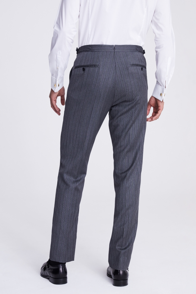 Tailored Fit Grey Stripe Trousers 