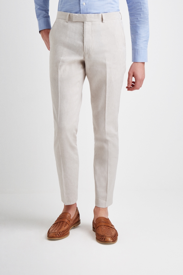 Slim Fit Beige Linen Suit