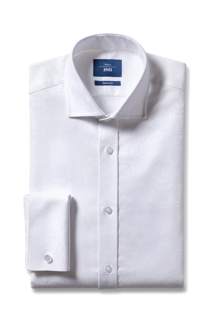 Tailored Fit Double Cuff Brocade Shirt