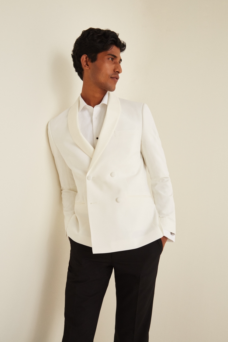 Slim Fit White Tuxedo Jacket | Buy Online at Moss