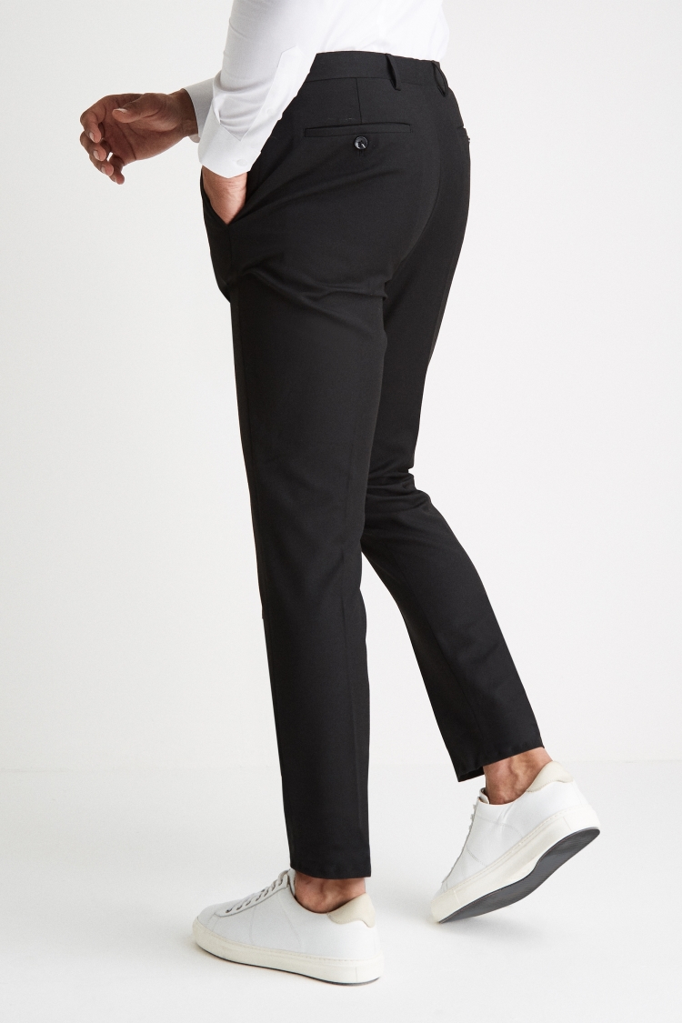 Moss London Slim Muscle Fit Black Trousers