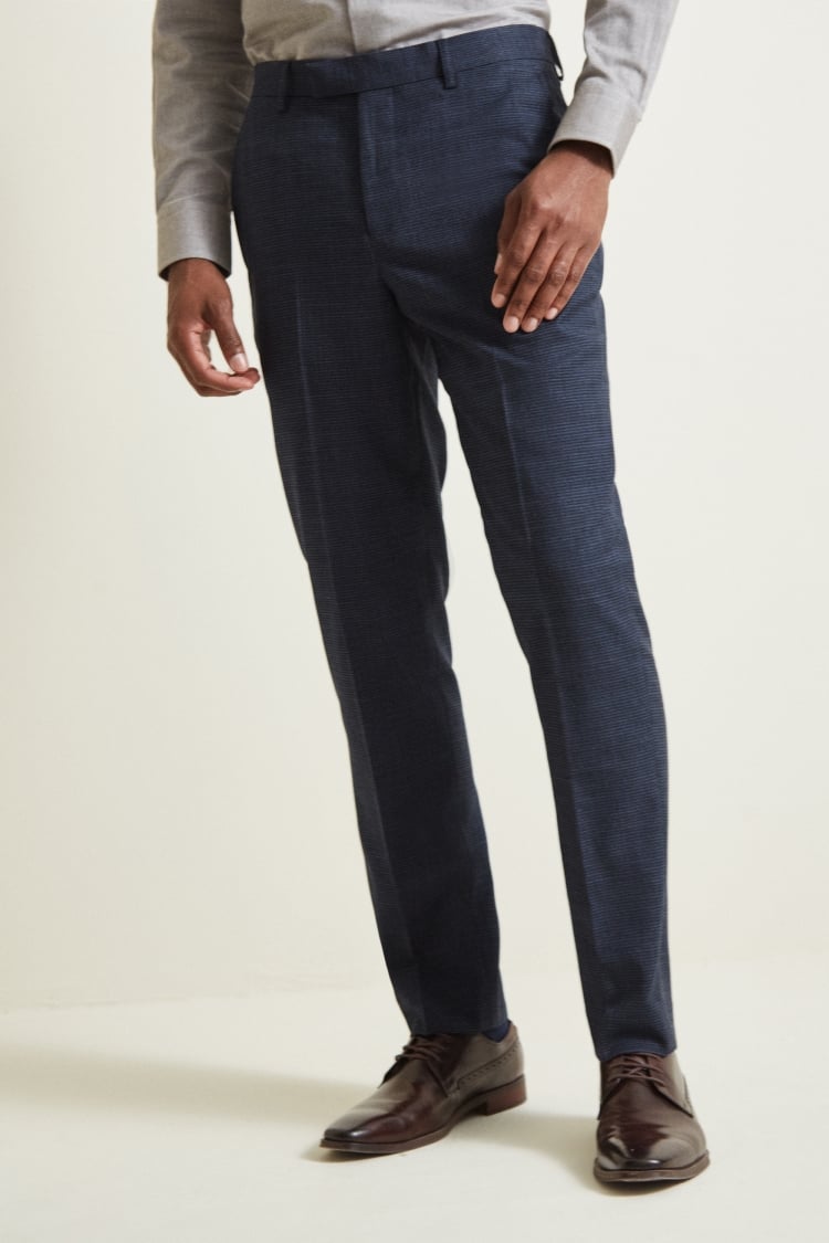 Tailored Fit Navy Puppytooth Trouser