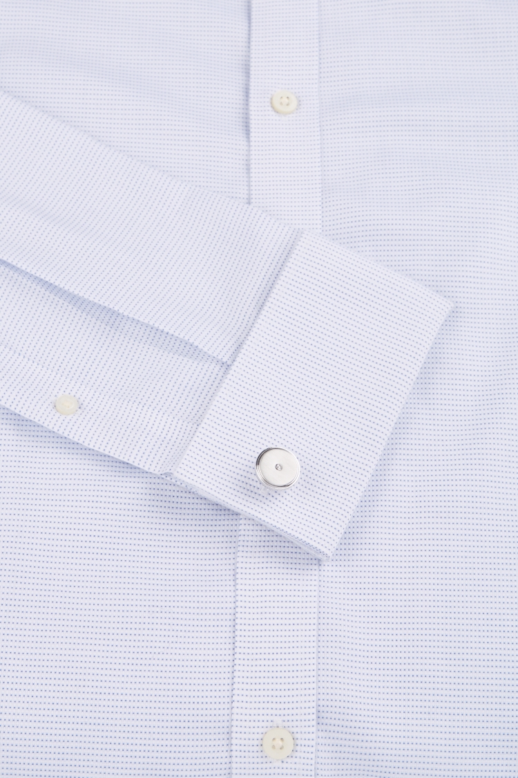 Moss London Brushed Rhodium Clear Crystal Cufflink