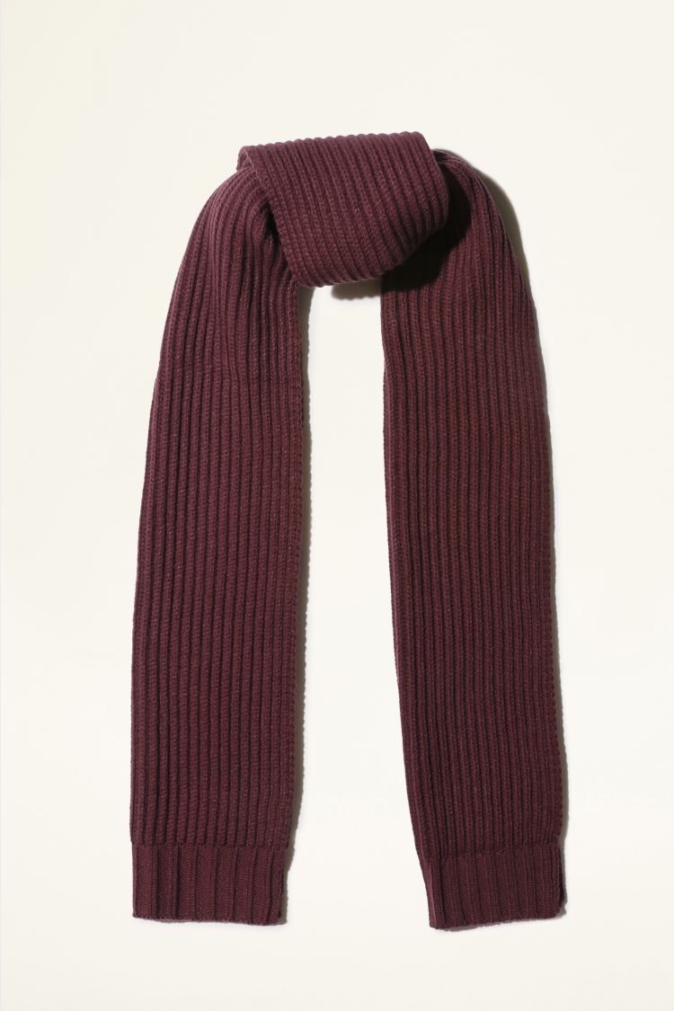 Burgundy Chunky Knitted Scarf