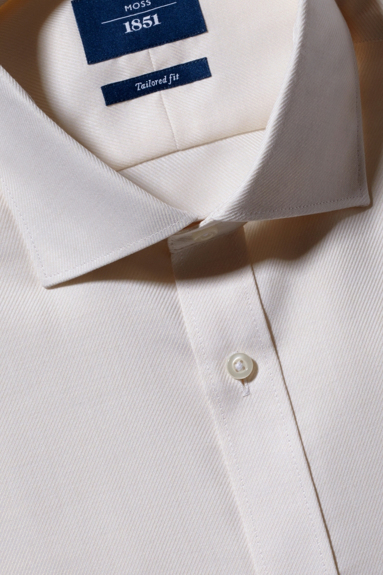 Tailored Fit Cream Single Cuff Twill Non-Iron Shirt