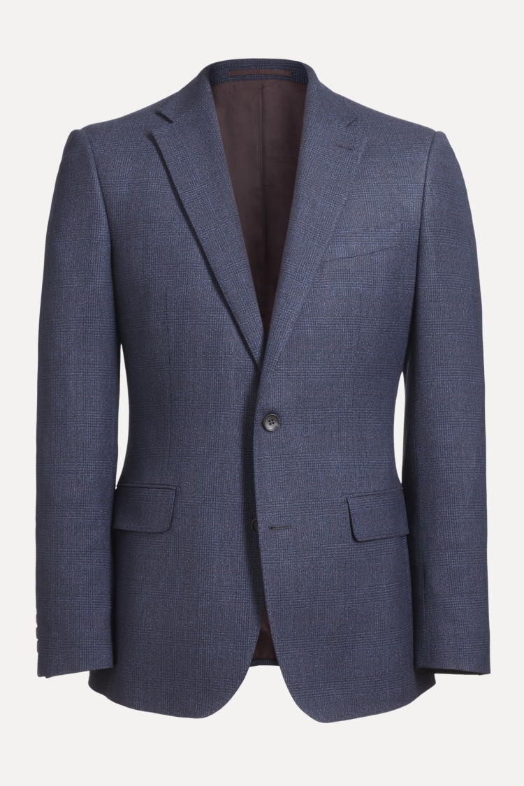 Tailored Fit Blue Check Jacket | Buy Online at Moss