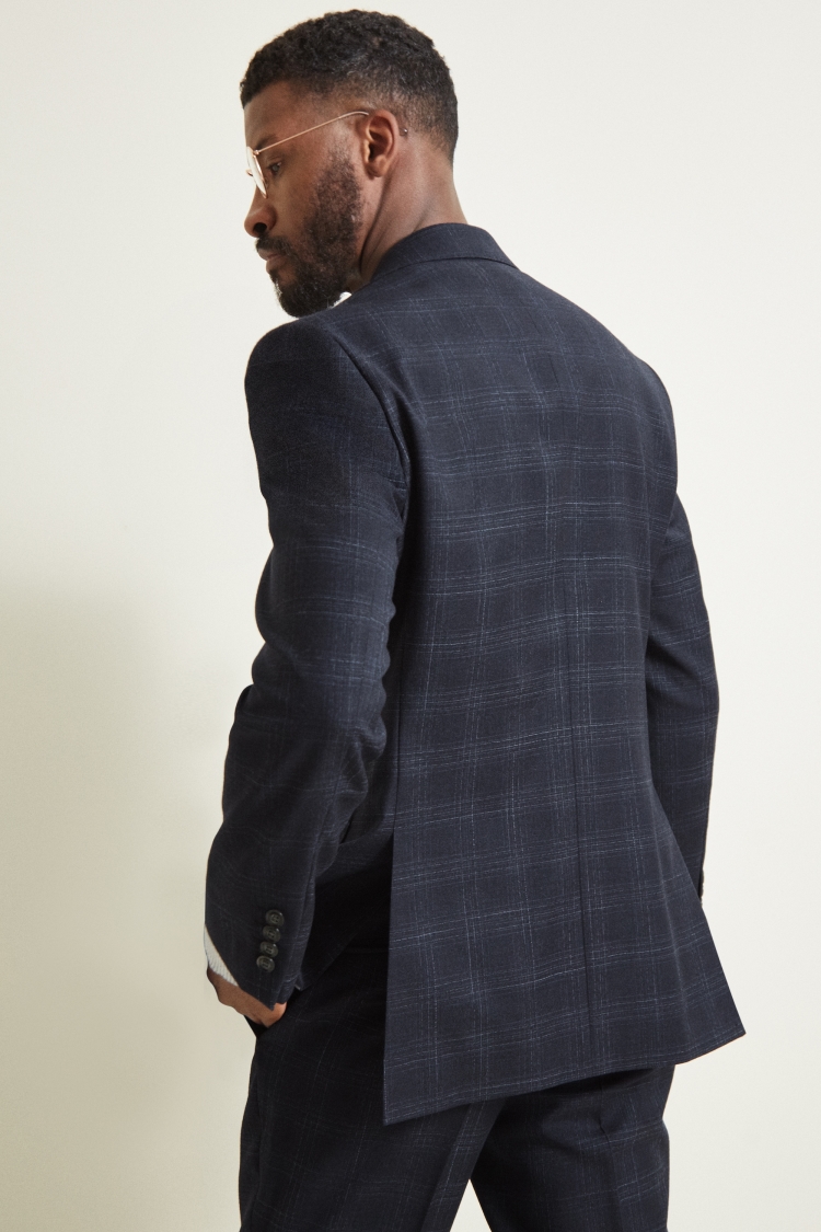 Tailored Fit Blue Check Jacket
