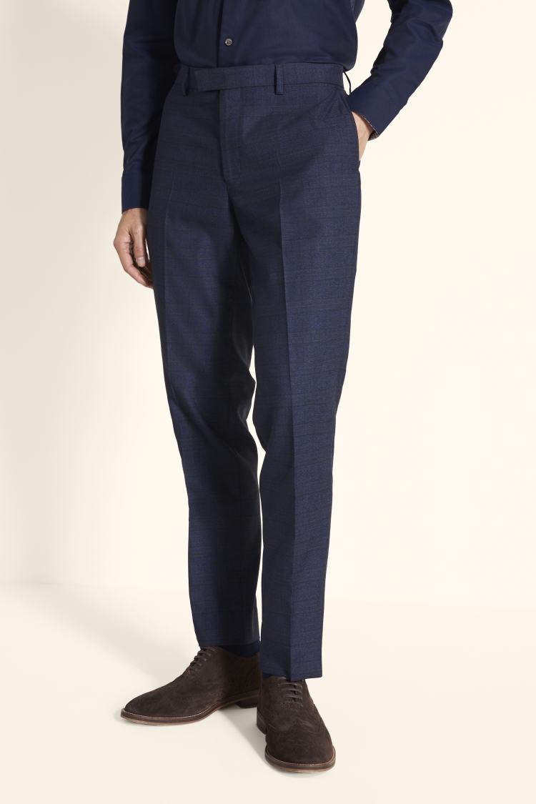 Tailored Fit Navy Gold Check Suit