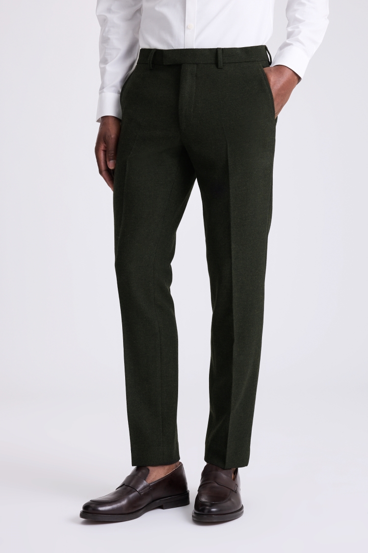 Slim Fit Khaki Donegal Trousers | Buy Online at Moss