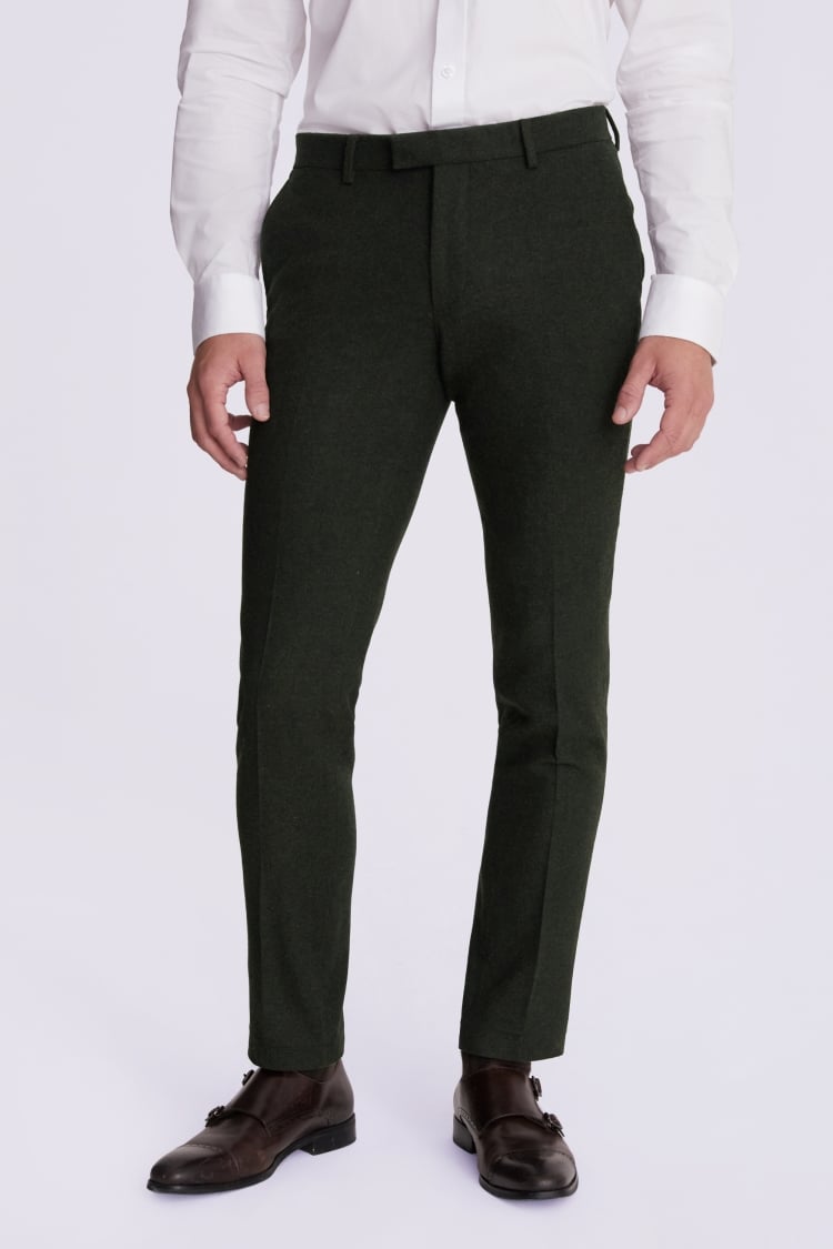 Slim Fit Khaki Donegal Tweed Suit