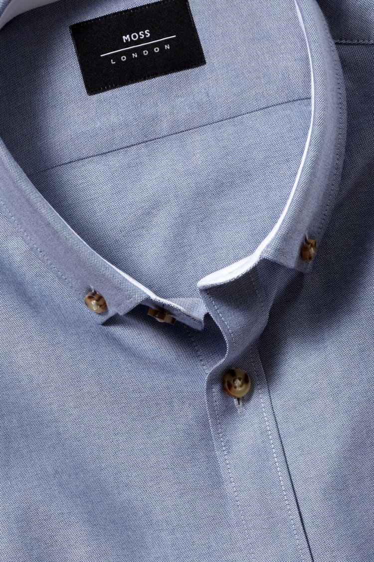 Skinny Fit Sky Button Down Stretch Oxford Shirt